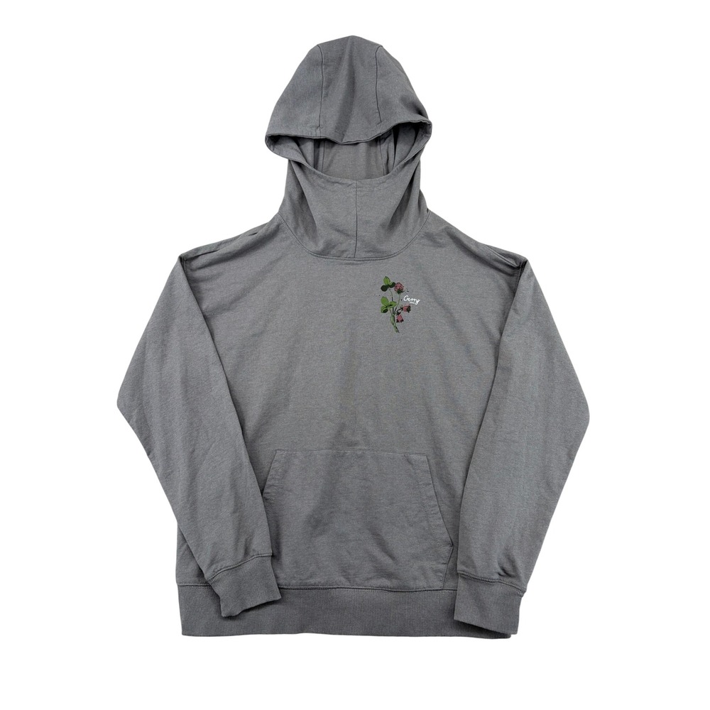 Gerry Gray Hoodie Womens L Floral design cozy cottagecore grunge